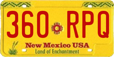 NM license plate 360RPQ