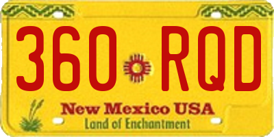 NM license plate 360RQD