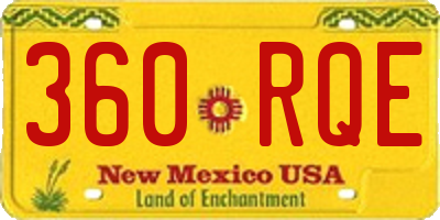 NM license plate 360RQE
