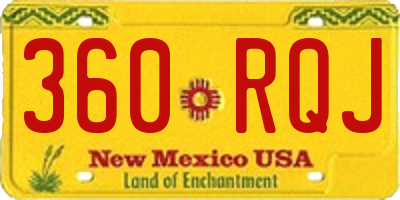 NM license plate 360RQJ