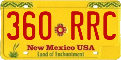 NM license plate 360RRC