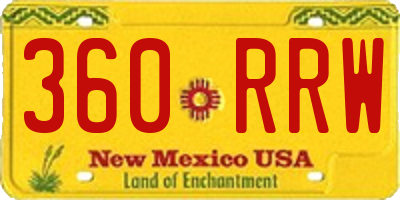 NM license plate 360RRW