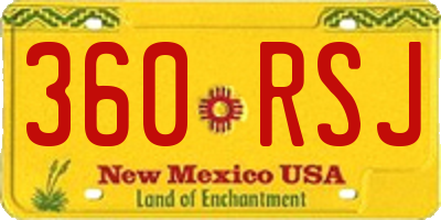 NM license plate 360RSJ
