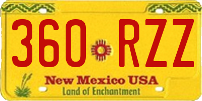 NM license plate 360RZZ