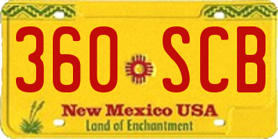 NM license plate 360SCB