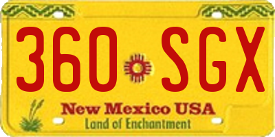 NM license plate 360SGX