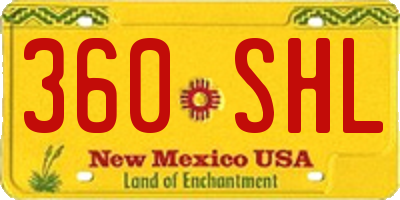 NM license plate 360SHL