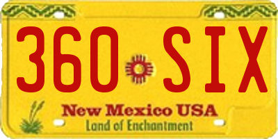 NM license plate 360SIX