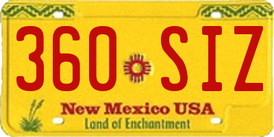 NM license plate 360SIZ