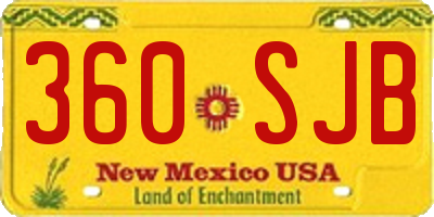 NM license plate 360SJB