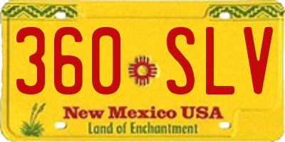 NM license plate 360SLV