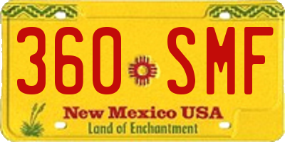 NM license plate 360SMF