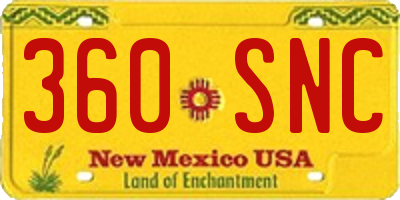 NM license plate 360SNC