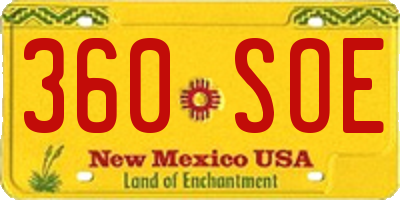 NM license plate 360SOE