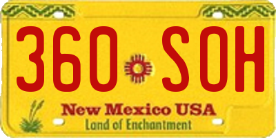 NM license plate 360SOH
