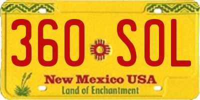 NM license plate 360SOL