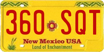 NM license plate 360SQT