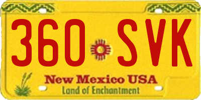 NM license plate 360SVK