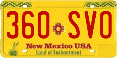 NM license plate 360SVO