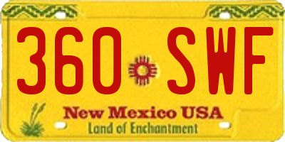 NM license plate 360SWF
