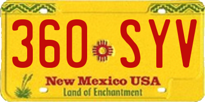 NM license plate 360SYV