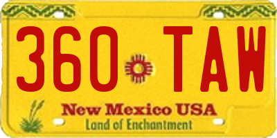 NM license plate 360TAW