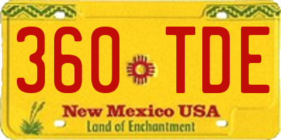 NM license plate 360TDE