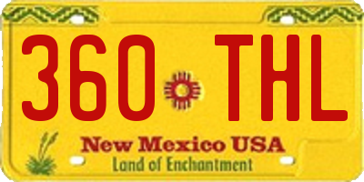 NM license plate 360THL