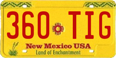 NM license plate 360TIG