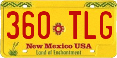 NM license plate 360TLG
