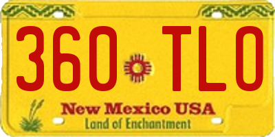 NM license plate 360TLO