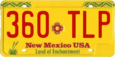 NM license plate 360TLP