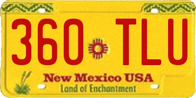 NM license plate 360TLU