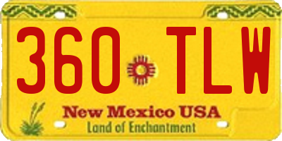 NM license plate 360TLW