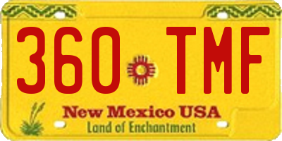 NM license plate 360TMF