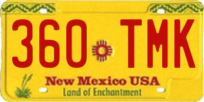 NM license plate 360TMK