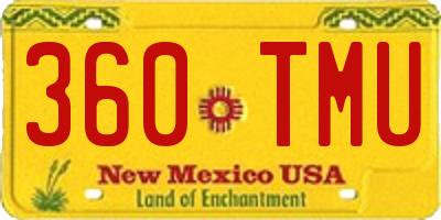 NM license plate 360TMU