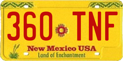 NM license plate 360TNF