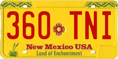 NM license plate 360TNI