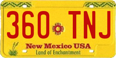 NM license plate 360TNJ