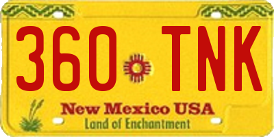 NM license plate 360TNK