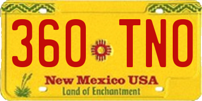 NM license plate 360TNO
