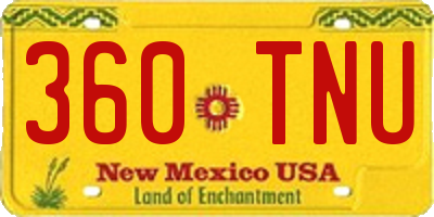 NM license plate 360TNU