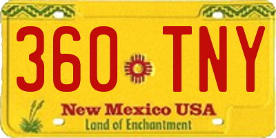 NM license plate 360TNY