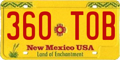 NM license plate 360TOB