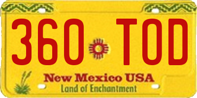 NM license plate 360TOD