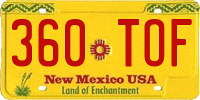NM license plate 360TOF