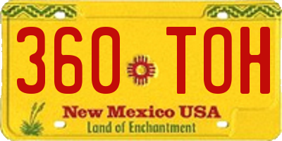 NM license plate 360TOH