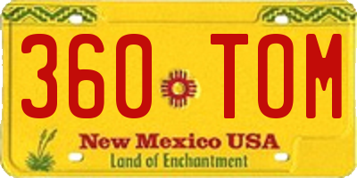 NM license plate 360TOM