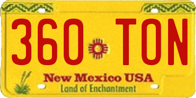 NM license plate 360TON